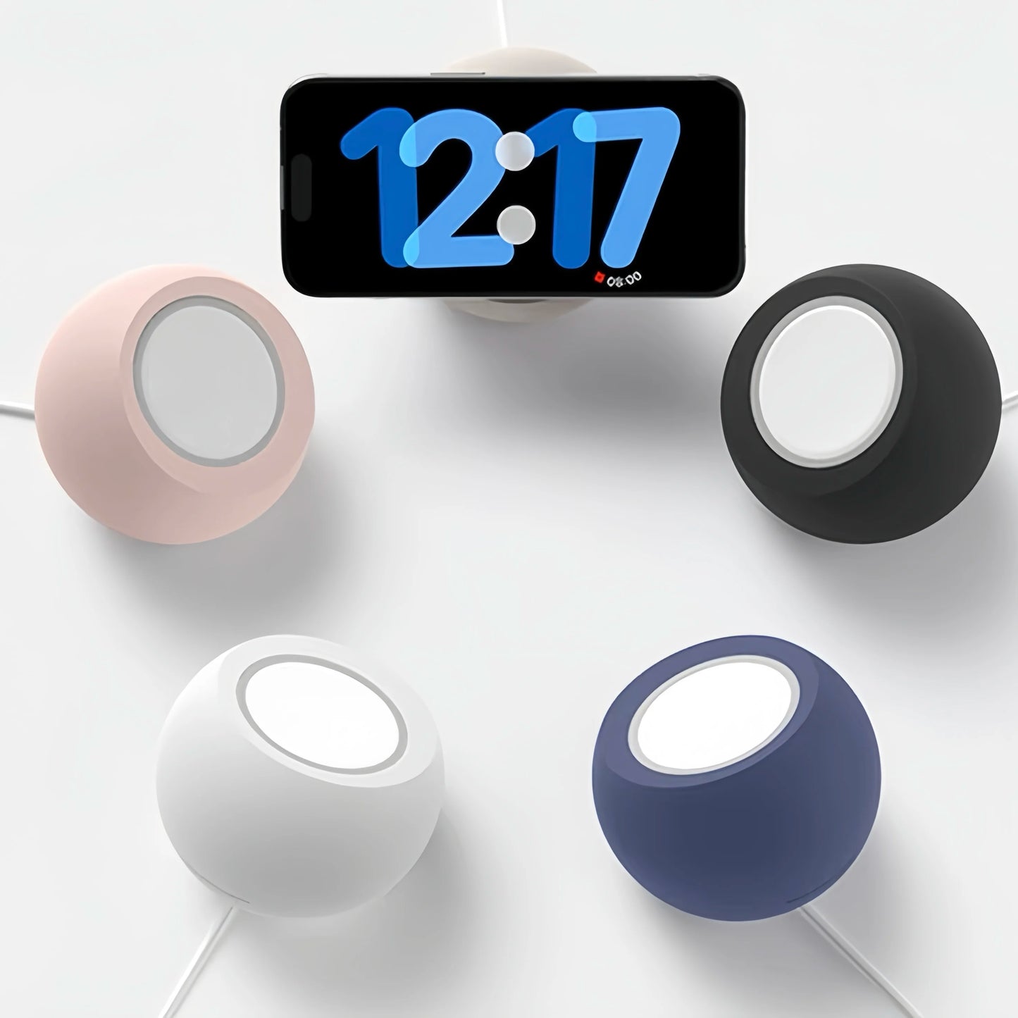 Support Magnétique de Bureau en Silicone – Station de Charge Sans Fil MagSafe pour iPhone 12 / 13 / 14 / 15 / Pro Max Mini